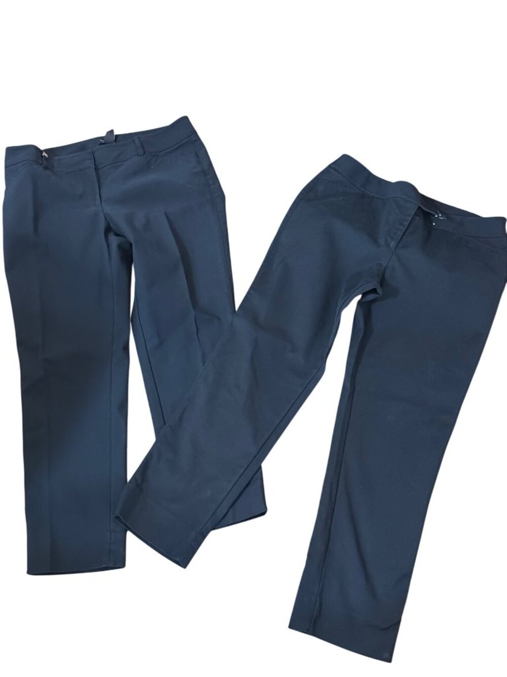 2 Pair White House Black Market Perfect Form Slim Ankle Pants Black Stretch 10
